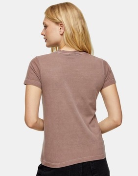 TOPSHOP DAMSKI T-SHIRT BRĄZOWY WE WZÓR L 1APP