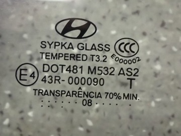 HYUNDAI i20 08-12 3-ДВЕРНЫЙ ОКНО КУЗОВА ЛЕВОЕ
