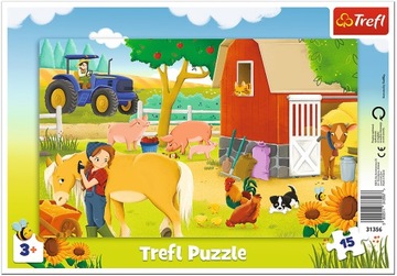TREFL Puzzle Ramkowe 15 | Na farmie Zwierzęta