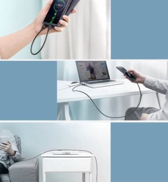 КАБЕЛЬ ТИПА C USB-A — КАБЕЛЬ USB-C 480 МБ/С 3 А БЫСТРЫЙ ПРОЧНЫЙ 1,5 М