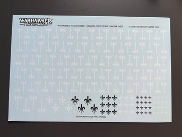 Bretonnia Transfer Sheet Decals Warhammer Old World - WFB - Bretonnia