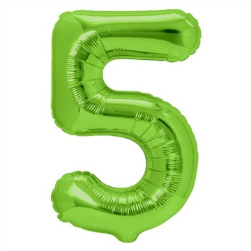Balon foliowy Cyfra 5, 100cm, zielony XL