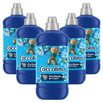 5xCoccolino Perfume&Care Płyn do płukania 1,275L niebieski z bergamotką