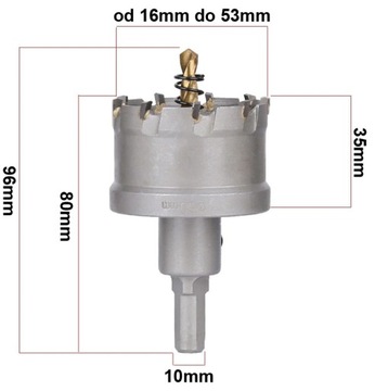 Набор кольцевых пил Falon-Tech FT165310T 10 шт., сверла из титана