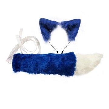 ZESTAW COSPLAY FURRY USZY OPASKA + OGON WILK LIS FUTRZAK