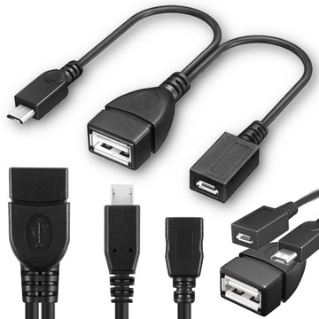 Kabel micro USB do USB 2.0 OTG pendrive myszka
