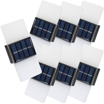7x Kinkiet Solarny Lampka Solarna AKRYL LED Zewnętrzna Czujnik Zmierzchu