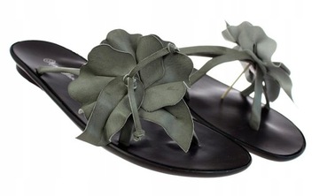 KLAPKI DAMSKIE BUTY JAPONKI SZARE KWIAT 5796 r. 36