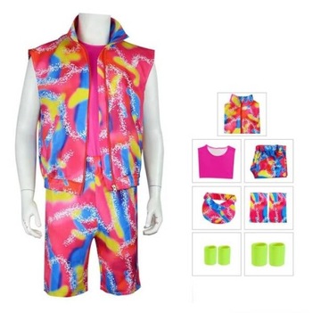 STRÓJ KEN NA ROLKACH FITNESS LATA 80 RÓŻ xl