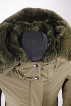 WOOLRICH Women's Green Modern Vail Padded Fur Down Parka Jacket Size S RRP€