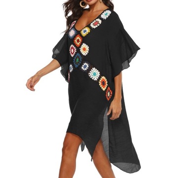 АСИММЕТРИЧНАЯ ПЛЯЖНАЯ ТУНИКА ЖЕНСКАЯ ЛЕТНЯЯ КЕПКА БОХО С ВЫШИВКОЙ