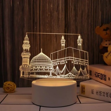 Eid Mubark 3D akrylowe LED lampka nocna Ramadan de