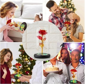 ВЕЧНАЯ РОЗА В СТЕКЛЕ, СВЕТЯЩИЙСЯ СВЕТОДИОД В КОРОБКЕ ИДЕЯ ПОДАРКА НА ДЕНЬ МАТЕРИ