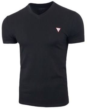 T-shirt Guess T-Shirt męski Bawełniany Czarny SUPER SLIM FIT r. XL