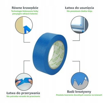 Лента бумажная 38мм/50м синяя, 3шт (150мб) ВЫСОКОЕ ПОЛЬСКОЕ КАЧЕСТВО