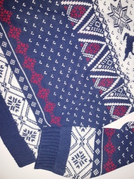 Sweter norweski damski gwiazdki renifery S 36 świąteczny + reserved