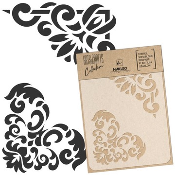 Szablon DIY SCRAPBOOKING DECOUPAGE Wielorazowy 15x21cm A5 ORNAMENT Narożnik