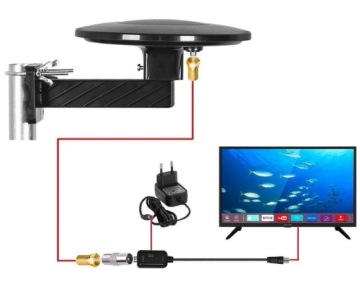 Всенаправленная наземная телевизионная антенна DVBT2 ACTIVE Фильтр LTE 4K MUX8 VAYOX