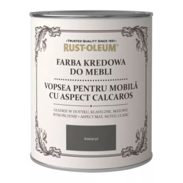 FARBA KREDOWA DO MEBLI MATOWA RUSTOLEUM ANTRACYT ATHRACITE 0,75L OUTLET