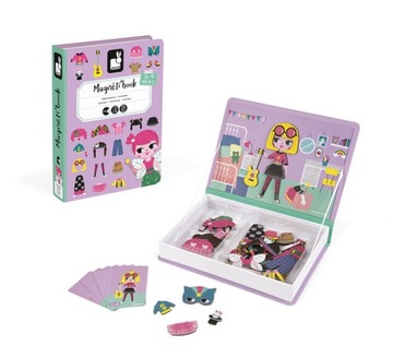 Układanka Magnetyczna Kostiumy Dziewczynka Magnetibook Janod dla dzieci 3+