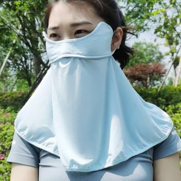 Летняя уличная анти-УФ-висячая вуаль для ушей, ледяная шелковая солнцезащитная маска для женщин