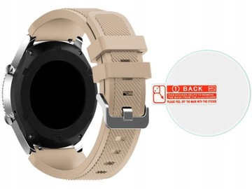 BEŻOWY Silikonowy pasek Samsung Gear S3 + SZKŁO