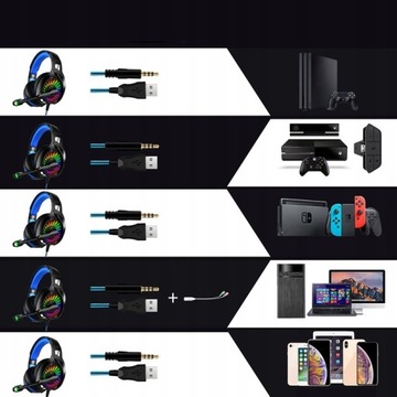 ИГРОВАЯ ГАРНИТУРА ПК PS4 ИГРОВАЯ ГАРНИТУРА со светодиодной подсветкой RGB