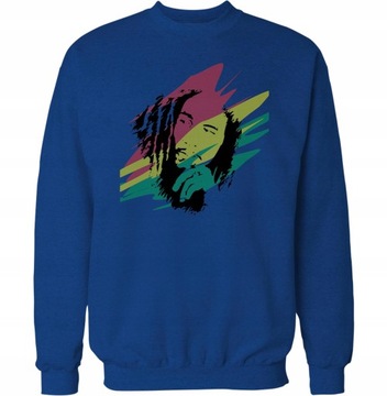 Bluza męska BOB MARLEY-002 niebieska r.XS