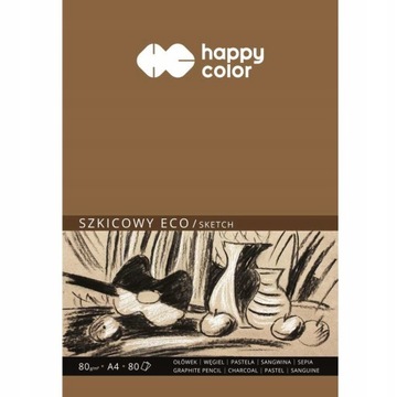 Blok rysunkowy ECO A4 80ark. 80g HAPPY COLOR HA 37