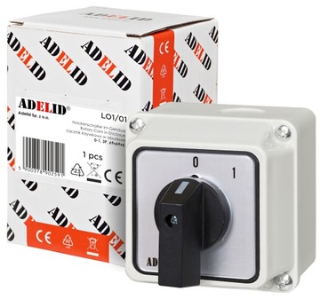 КУЛАЧКОВЫЙ ПЕРЕКЛЮЧАТЕЛЬ 20A 0-1 3F В КОРПУСЕ IP65
