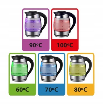 ЭЛЕКТРИЧЕСКИЙ СТЕКЛЯННЫЙ ЧАЙНИК 1.7 СВЕТОДИОДНАЯ РЕГУЛИРОВКА ТЕМПЕРАТУРЫ