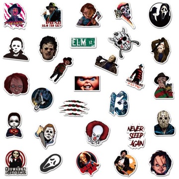 ВОДОНЕПРОНИЦАЕМЫЕ НАКЛЕЙКИ HORROR MIX 50 шт.