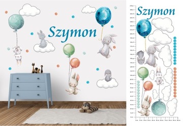 Naklejka z imieniem dziecka balony 270x100