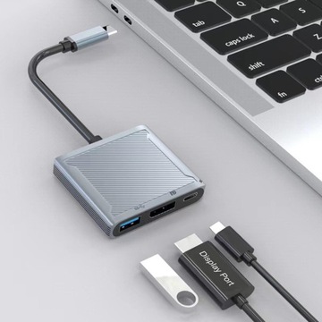 USB C — концентратор DisplayPort USB3.1 Type C — USB DP PD Разветвитель USB C
