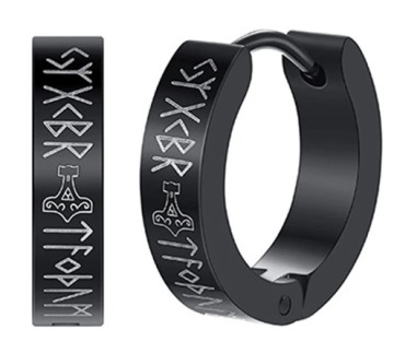 Viking Norse Kolczyk Do Ucha Okrągły Ze Stali Punk Gothic