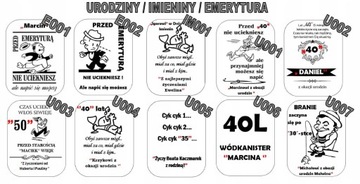 Prezent na urodziny Kanister Barek 18 20 30 40 50 mechanika do garażu męża