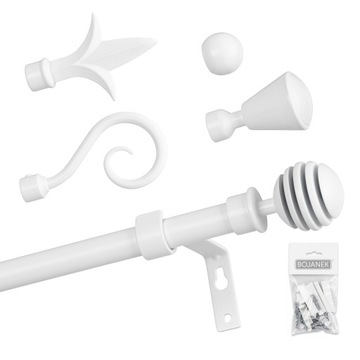 KARNISZ POJEDYNCZY BIAŁY 160 cm / Ø 16 mm STUDIO LOFT MATOWY BOJANEK