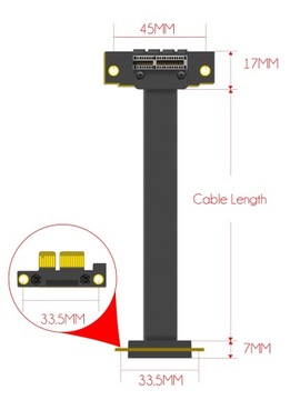 Вертикальный кабель GLOTRENDS PCIe 3.0 X1 длиной 100 мм