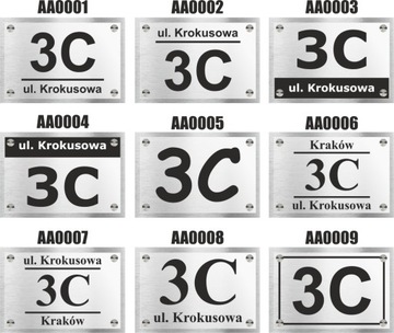 TABLICZKA Z NUMEREM DOMU | ADRESOWA | PLEKSA i ALUMINIUM + DYSTANSE i KOŁKI
