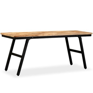 Ławka z drewna odzyskanego, tek i stal, 110x35x45