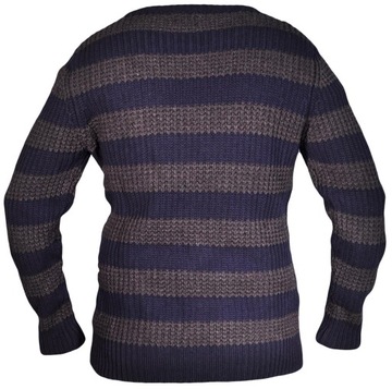 LEE sweter navy grey stripes CREW KNIT _ 38 M