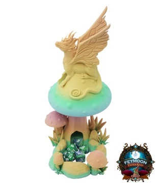 Дракон на поганке - башня из кубиков - FatesEnd Fey Dragon Dice Tower Pastel