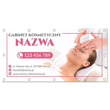 BANER REKLAMOWY 1x2m KOSMETYCZKA FRYZJER SZABLONY
