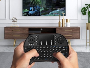 Беспроводная клавиатура и тачпад со светодиодной RGB-подсветкой — Smart TV, черный