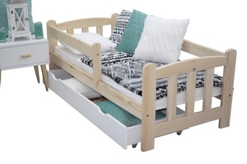 łóżko dziecięce JAŚ 70x160 + stelaż+ barierki