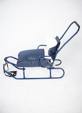 METALOWE SANKI DZIECIĘCE Z OPARCIEM ZE ŚPIWORKIEM + PCHACZ SOLIDNE POLSKIE