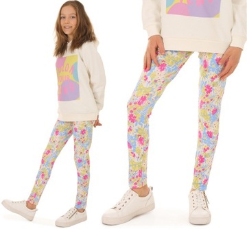 Legginsy wzorzyste getry NADRUKI - 164 KROPEK 034