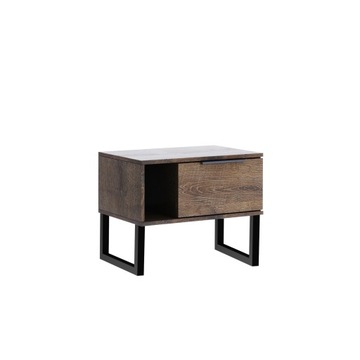 SZAFKA NOCNA KOMODA Sypialnia LOFT METALOWE NÓŻKI