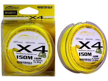 PLECIONKA MISTRALL SHIRO X4 0,04 mm / 150m ŻÓŁTA