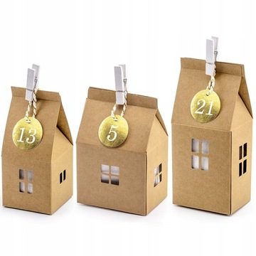 KALENDARZ ADWENTOWY KRAFT DOMKI Z PAPIERU ADWENT